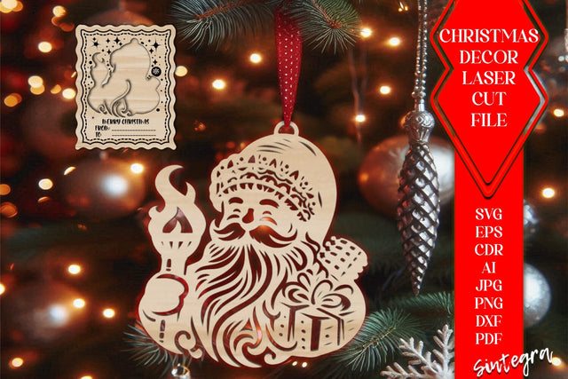 Christmas Ornament With Card SVG Laser Cut File SVG Sintegra 