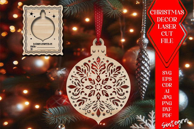 Christmas Ornament With Card SVG Laser Cut File SVG Sintegra 