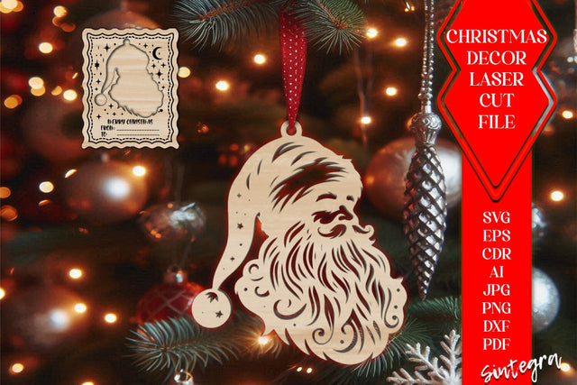 Christmas Ornament With Card SVG Laser Cut File SVG Sintegra 