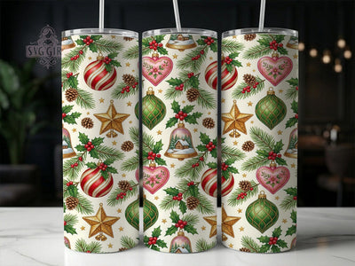 Christmas Ornaments 20oz Tumbler, Christmas Ornaments, Ornaments Tumbler, Christmas Tumbler, Ornament Tumbler PNG, Holiday Ornaments, Christmas Ornament, Ornament Wrap PNG Sublimation SvggirlplusArt 