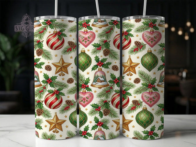 Christmas Ornaments 20oz Tumbler, Christmas Ornaments, Ornaments Tumbler, Christmas Tumbler, Ornament Tumbler PNG, Holiday Ornaments, Christmas Ornament, Ornament Wrap PNG Sublimation SvggirlplusArt 