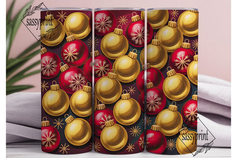 Christmas Ornaments 20oz Tumbler Wrap Sublimation sassyprint 