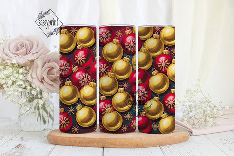 Christmas Ornaments 20oz Tumbler Wrap Sublimation sassyprint 