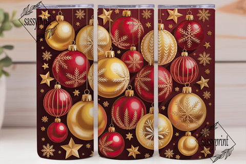 Christmas Ornaments 20oz Tumbler Wrap Sublimation sassyprint 