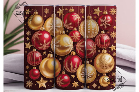 Christmas Ornaments 20oz Tumbler Wrap Sublimation sassyprint 