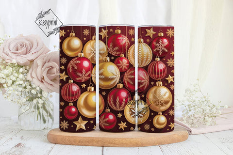 Christmas Ornaments 20oz Tumbler Wrap Sublimation sassyprint 