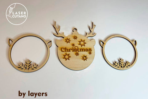 CHRISTMAS ORNAMENTS, Christmsa tree Decoration, Wood Cut and Paper Cut Templates SVG LaserCutano 