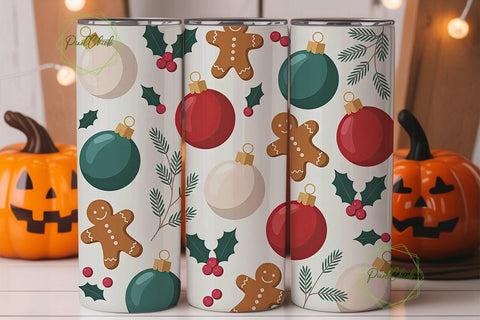 Christmas Ornaments & Gingerbread PNG Sublimation PixelChick 