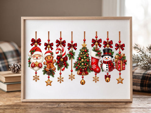 Christmas Ornaments Hanging PNG SVG artprintfile 