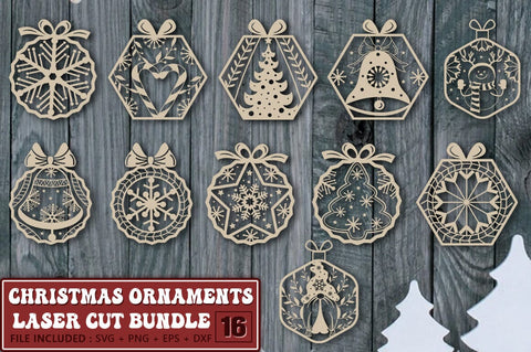 Christmas Ornaments Laser Cut SVG Bundle SVG Shetara Begum 