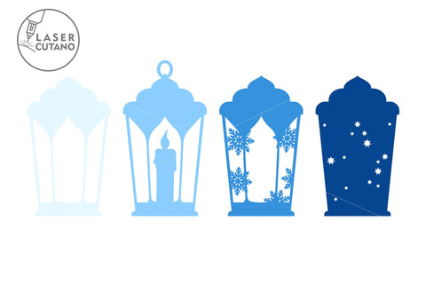 Christmas Ornaments Set Lantern Templates SVG LaserCutano 