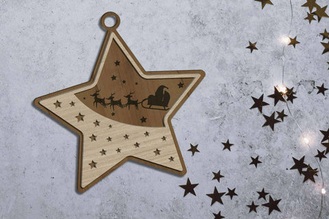 Christmas Ornaments Set, Multilayer Cut Files, Wood Cut and Paper Cut Templates, Laser Cut SVG LaserCutano 
