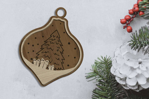 Christmas Ornaments Set, Multilayer Cut Files, Wood Cut and Paper Cut Templates, Laser Cut SVG LaserCutano 