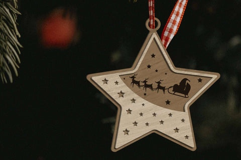 Christmas Ornaments Set, Multilayer Cut Files, Wood Cut and Paper Cut Templates, Laser Cut SVG LaserCutano 