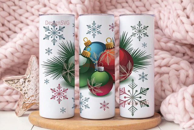 Christmas Ornaments Tumbler Wrap Sublimation DesignSVG 