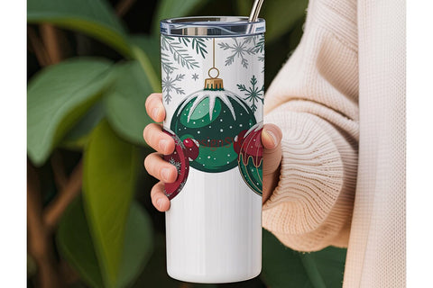 Christmas Ornaments Tumbler Wrap Sublimation DesignSVG 