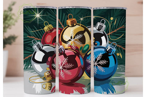 Christmas Ornaments Tumbler Wrap Sublimation PixelChick 