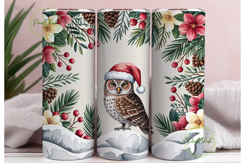 Christmas Owl 20oz Tumbler Design Sublimation PixelChick 