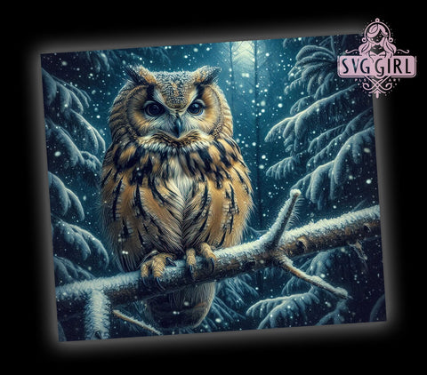 Christmas Owl 20oz Tumbler Wrap Sublimation Design, Straight Tapered Tumbler Wrap, Winter Owl Tumbler Png, Instant Digital Download Sublimation SvggirlplusArt 