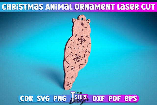 Christmas Owl Laser Cut v.1 | Christmas Tree Toy Design | CNC Files SVG The T Store Design 