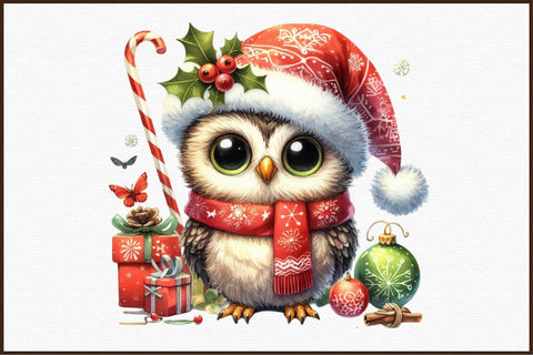 Christmas Owl Sublimation Clipart Sublimation designartist 