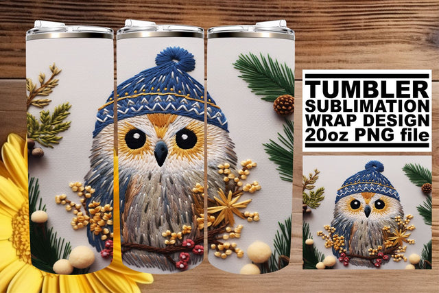 Christmas Owl Wrap for 20oz Tumblers Sublimation Sublimation afrosvg 