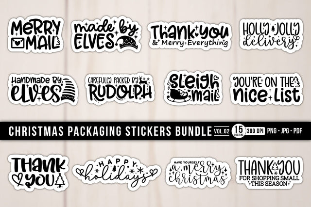 Christmas Packaging Stickers Bundle Vol.2 Sublimation CraftLabSVG 