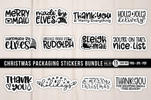 Christmas Packaging Stickers Bundle Vol.2 Sublimation CraftLabSVG 