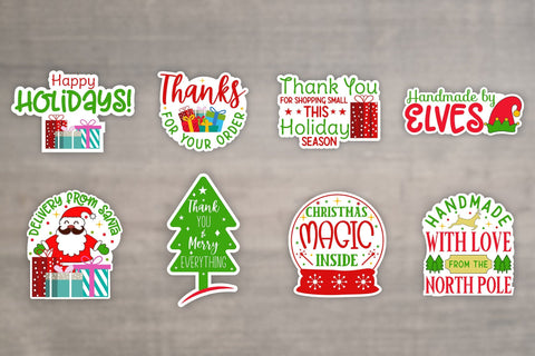 Christmas Packaging Stickers Bundle Vol.3 Sublimation CraftLabSVG 