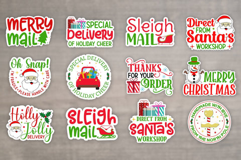 Christmas Packaging Stickers Bundle Vol.3 Sublimation CraftLabSVG 