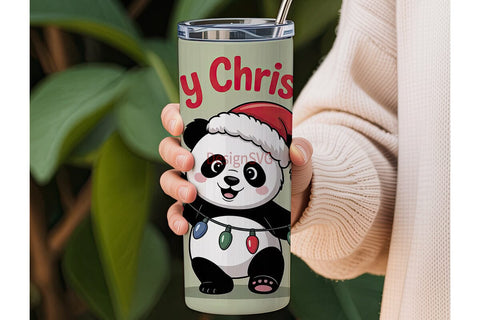 Christmas Panda 20oz Tumbler Wrap Sublimation DesignSVG 