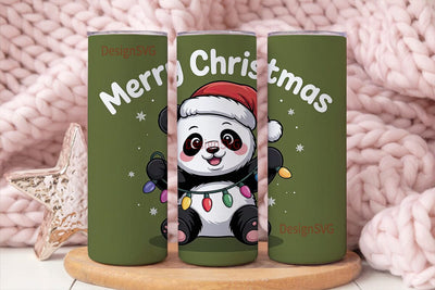 Christmas Panda 20oz Tumbler Wrap Sublimation DesignSVG 