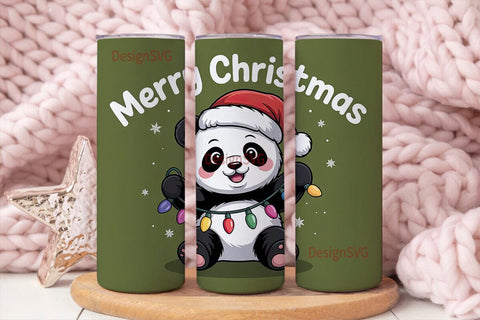 Christmas Panda 20oz Tumbler Wrap Sublimation DesignSVG 