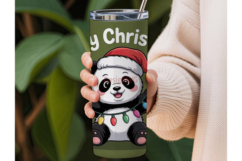 Christmas Panda 20oz Tumbler Wrap Sublimation DesignSVG 