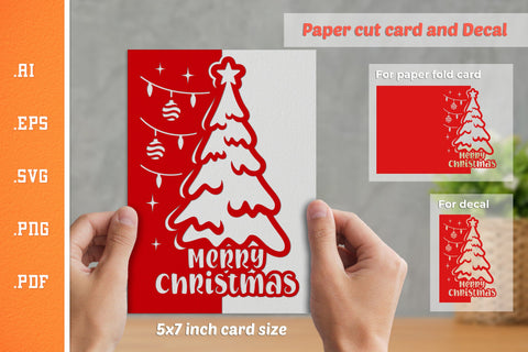 Christmas Paper Cut Card SVG 1 SVG Slim Studio 