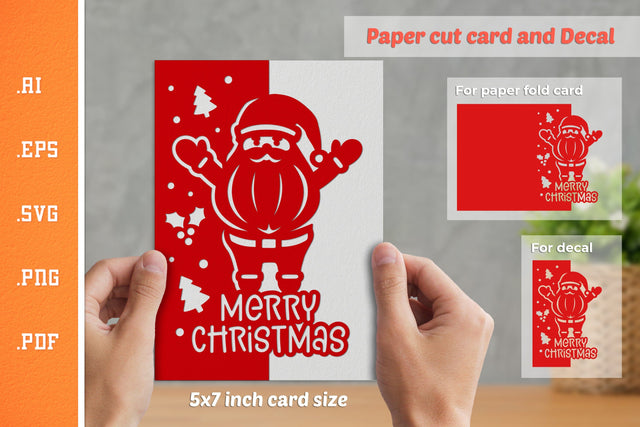 Christmas Paper Cut Card SVG 3 SVG Slim Studio 