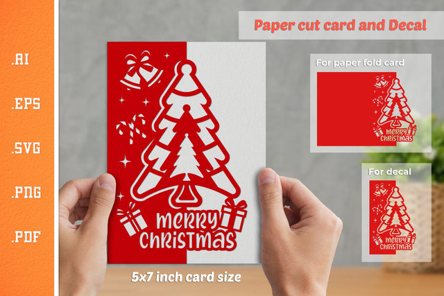 Christmas Paper Cut Card SVG 5 SVG Slim Studio 