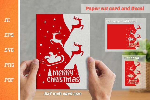 Christmas Paper Cut Card SVG 6 SVG Slim Studio 