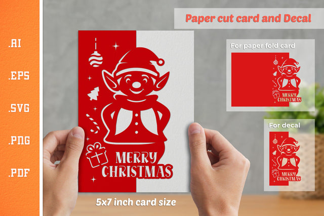 Christmas Paper Cut Card SVG 9 SVG Slim Studio 