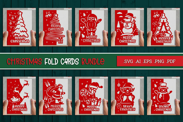 Christmas Paper Cut Cards SVG BUNDLE SVG Slim Studio 