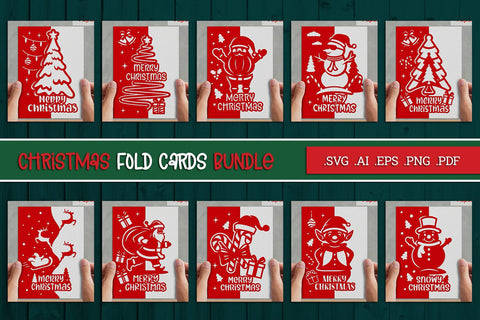 Christmas Paper Cut Cards SVG BUNDLE SVG Slim Studio 