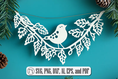 Christmas Paper Cut Garland SVG design SVG MD JOYNAL ABDIN 