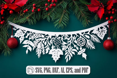 Christmas Paper Cut Garland SVG design SVG MD JOYNAL ABDIN 