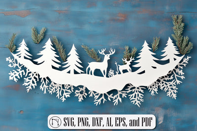 Christmas Paper Cut Garland SVG design SVG MD JOYNAL ABDIN 