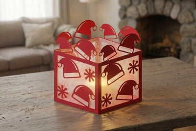 Christmas Paper Lantern, Christmas Candle Holder 3D Paper zafrans studio 