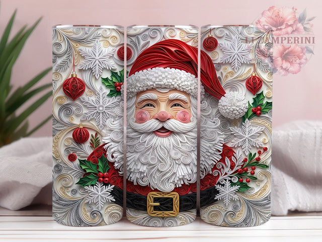 Christmas Papercraft Santa 20oz Tumbler, Christmas Papercraft, Papercraft Santa, Christmas Santa, Santa Tumbler, Papercraft PNG, Santa Tumbler PNG, Papercraft Xmas Sublimation Li Zamperini 