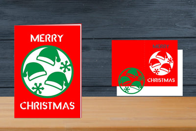 Christmas Papercut Card, Christmas Card Template SVG zafrans studio 