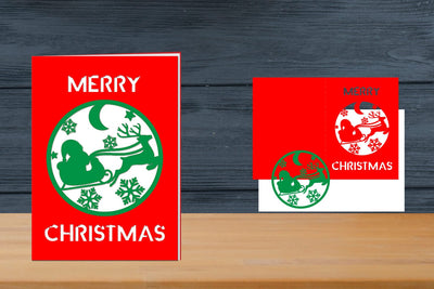 Christmas Papercut Card, Christmas Card Template SVG zafrans studio 