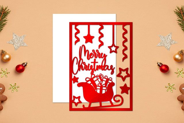 Christmas Papercut, Christmas Template, Christmas Greeting SVG zafrans studio 