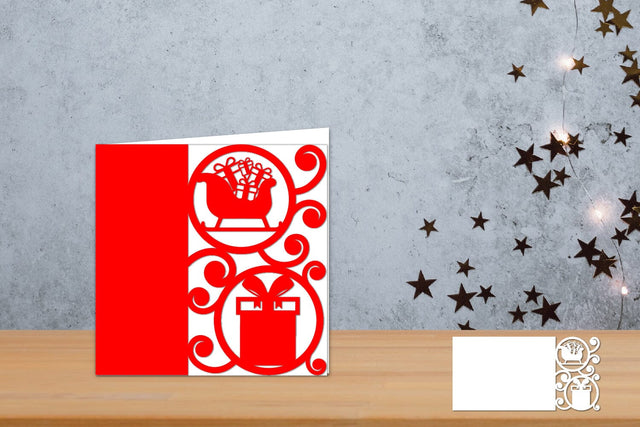 Christmas Papercut, Cricut Christmas card SVG zafrans studio 